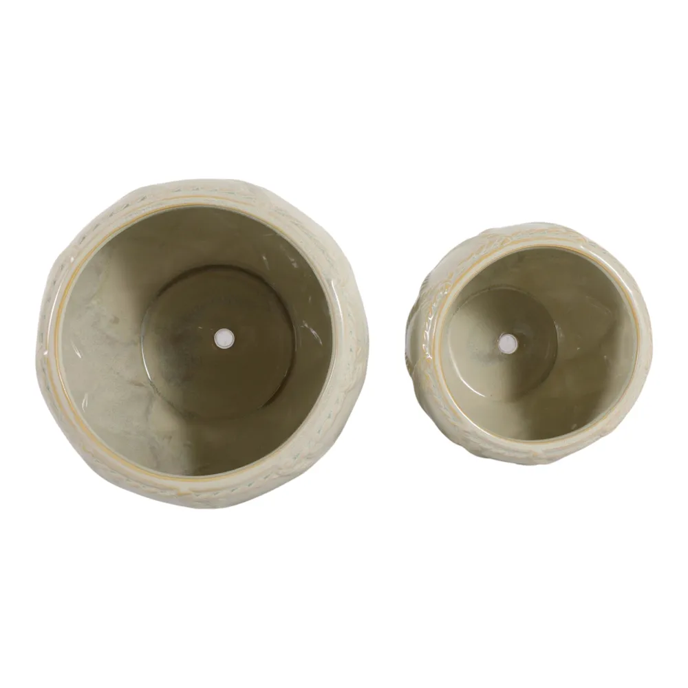 HARDWICKGATE SET OF 2 GREEN PLANTER 7 (IN)