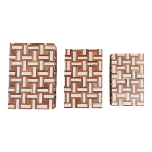HARVEYLAND SET OF 3 BROWN BOXES 4 (IN) 8