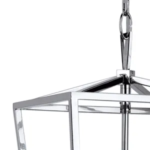 Cage 12'' Wide 4-Light Pendant - Polished Nickel 3
