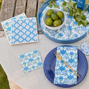 Tilly Blue Paper Cocktail Napkins (Pack of 25) 3
