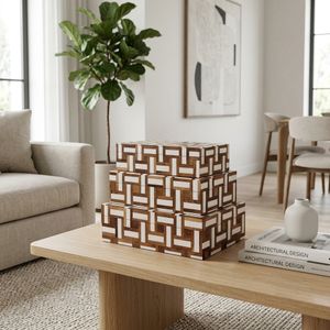HARVEYLAND SET OF 3 BROWN BOXES 4 (IN) 2