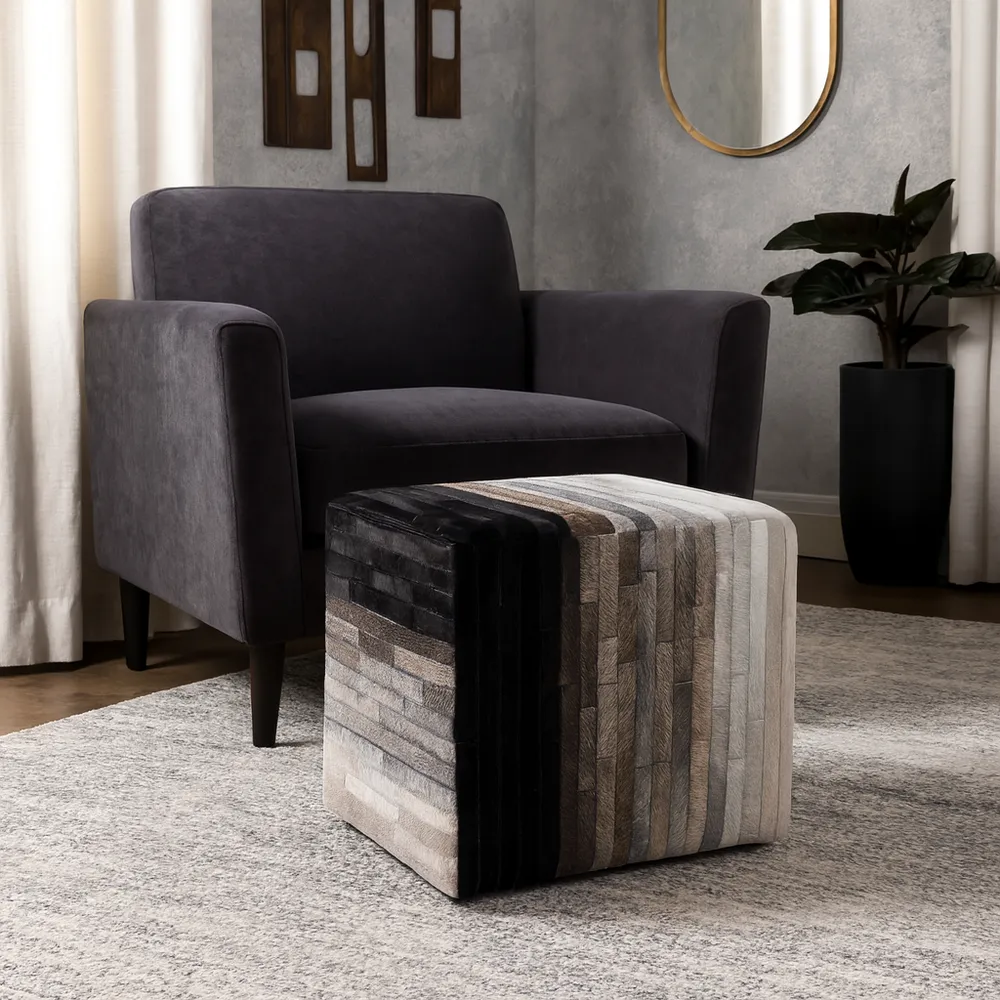 SPARROWSTONE BLACK OTTOMAN 18 (IN)