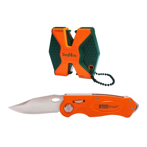 SNE Blaze Orange Two Step & AccuSharp Blaze Orange Sport Knife Combo