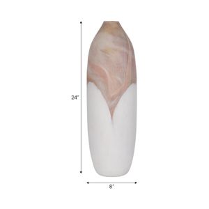 DRAKELEY TAN GLASS VASE 24 (IN) 8