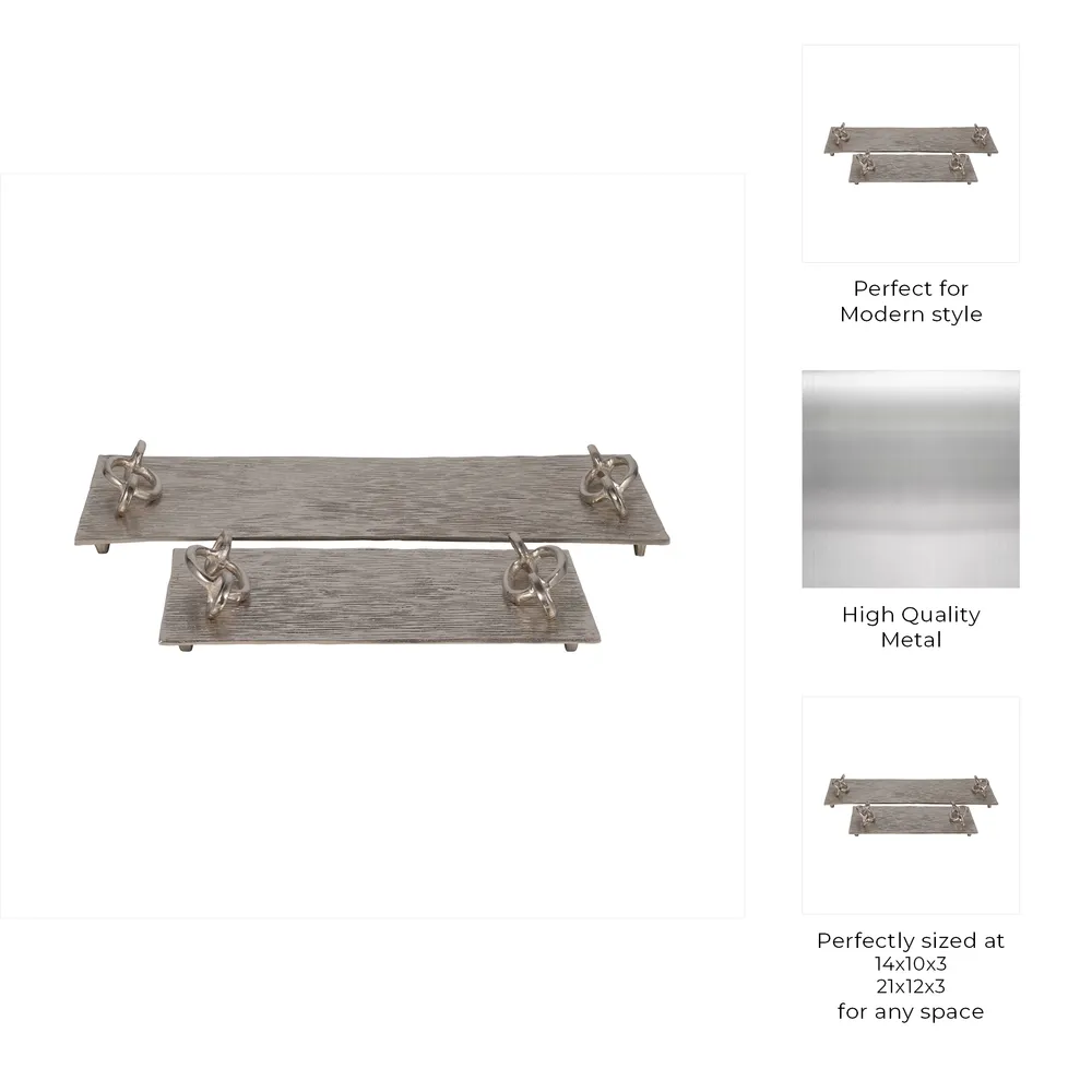 BURKEFORD SET OF 2 SILVER TRAY 3 (IN)