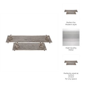 BURKEFORD SET OF 2 SILVER TRAY 3 (IN) 9