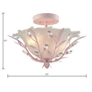 Circeo 17'' Wide 2-Light Semi Flush Mount - Light Pink 2