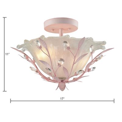 Circeo 17'' Wide 2-Light Semi Flush Mount - Light Pink