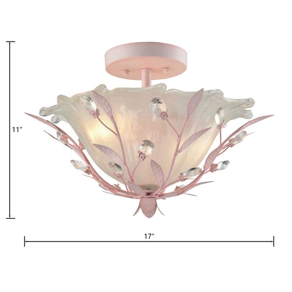 Circeo 17'' Wide 2-Light Semi Flush Mount - Light Pink