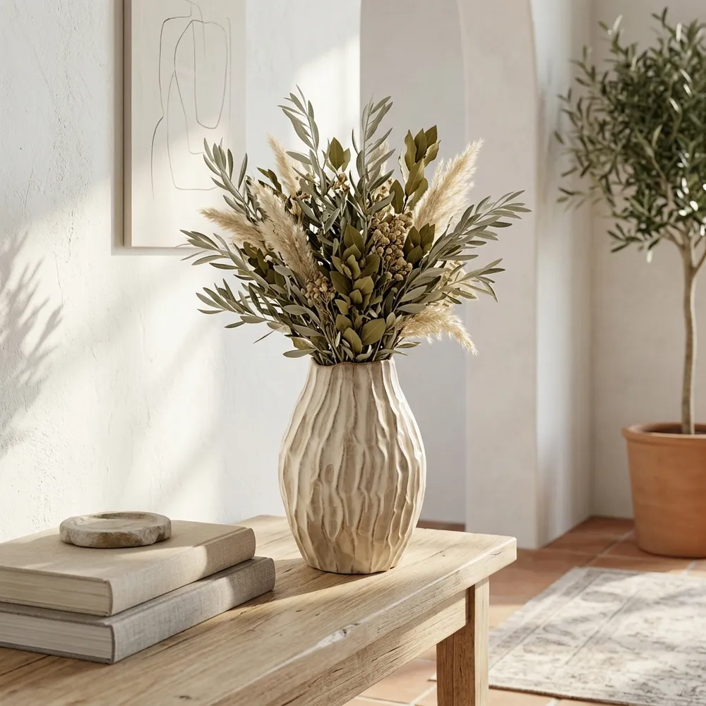 CROSBYLEY CREAM VASE 10 (IN)
