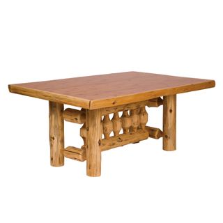 Cedar Log Rectangle Dining Table - 8-foot - Natural - Armor