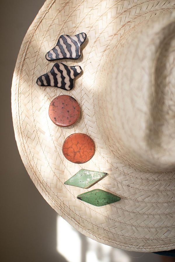 Diamond Clay Lenca Earrings \ Green