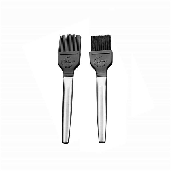 PLATE-IT - Decoration Brushes, 2-Piece Set, Silicone/Nylon, SS Handle