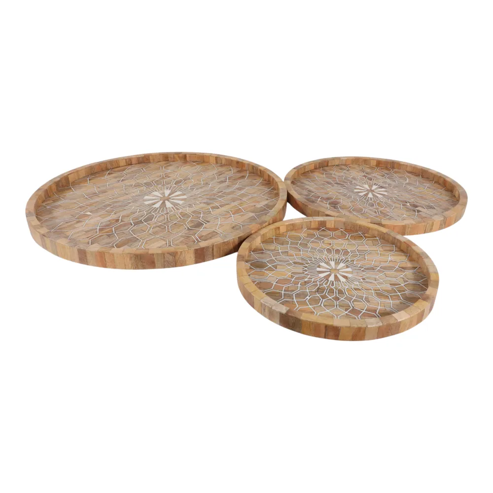 FENTONRUN SET OF 3 BROWN TRAY 2 (IN)