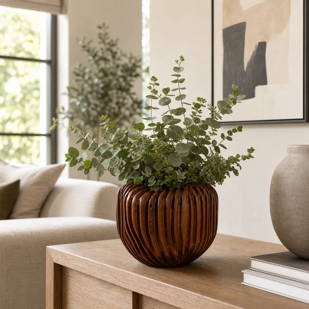 BYRONMOOR BROWN VASE 8 (IN)