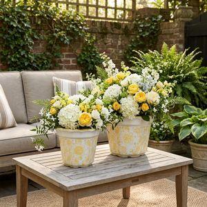 ENOCHFIELD SET OF 2 YELLOW PLANTER 10 (IN) 2