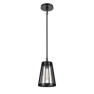 Open Louvers 6.75'' Wide 1-Light Mini Pendant - Matte Black 2