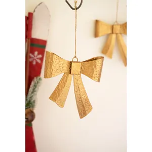 Antique Gold Metal Bow Ornament 1