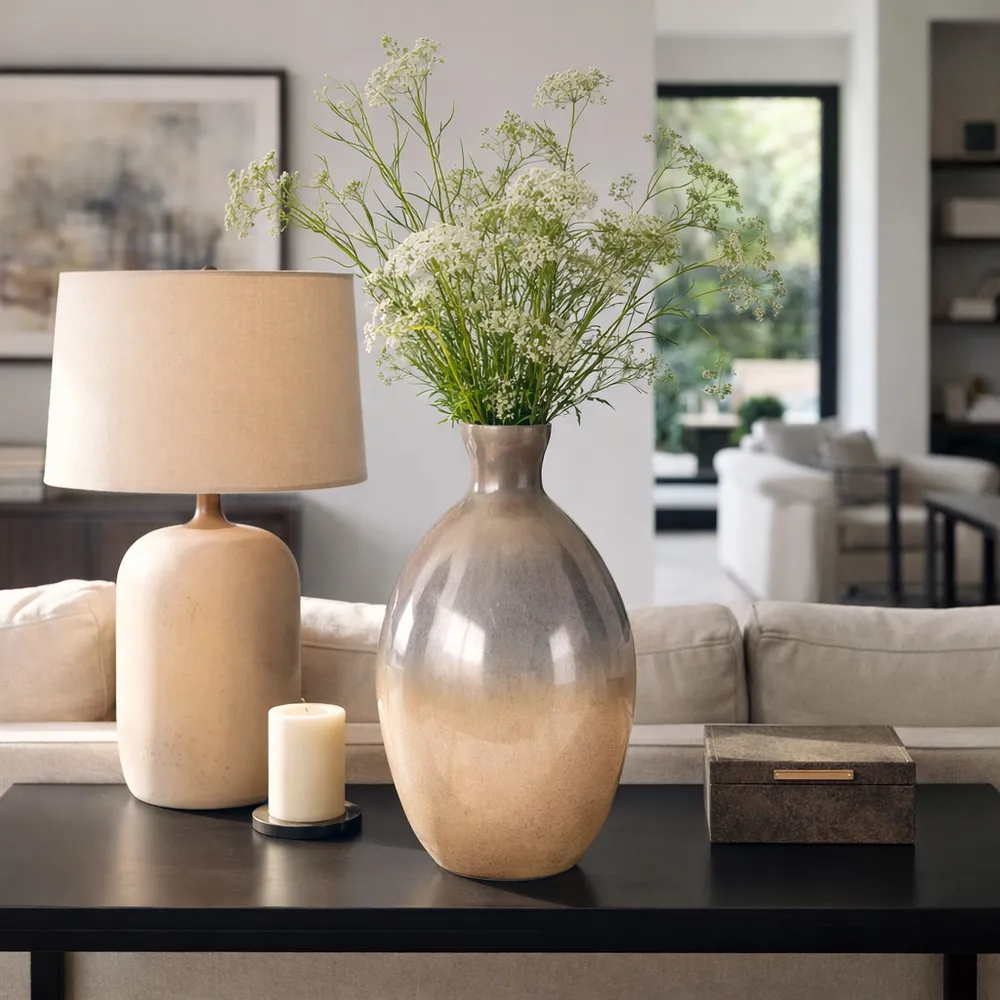 ELMONTDALE GOLD GLASS VASE 18 (IN)