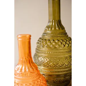 Set of 2 Large Pressed Glass Vases 4