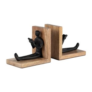 NICOLEMILL SET OF 2 BROWN BOOKENDS 7 (IN) 4