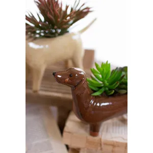 Set of 5 Ceramic Dog Planters 4
