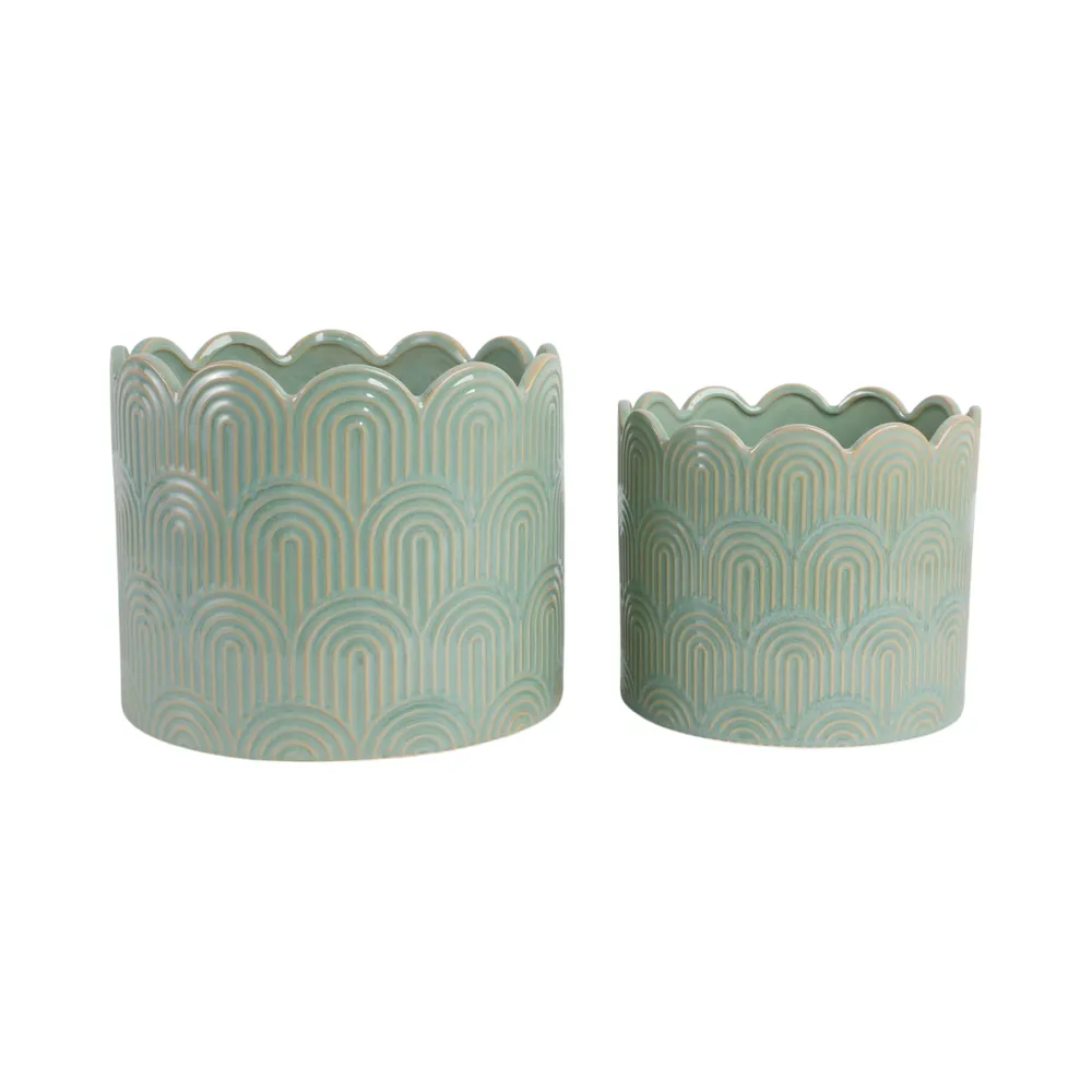 MORGANWIND SET OF 2 GREEN PLANTER 10 (IN)