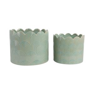 MORGANWIND SET OF 2 GREEN PLANTER 10 (IN) 4