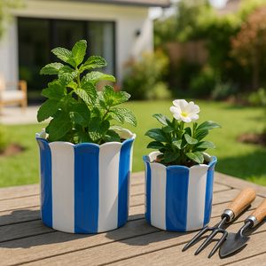 RAFESHAW SET OF 2 BLUE PLANTER 7 (IN) 2