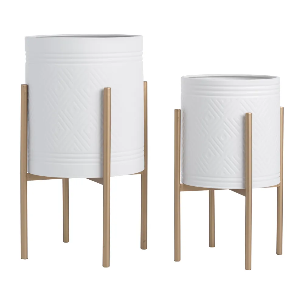 HAYFORDTON SET OF 2 WHITE PLANTER 23 (IN)