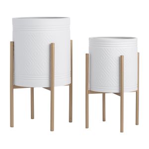 HAYFORDTON SET OF 2 WHITE PLANTER 23 (IN) 1