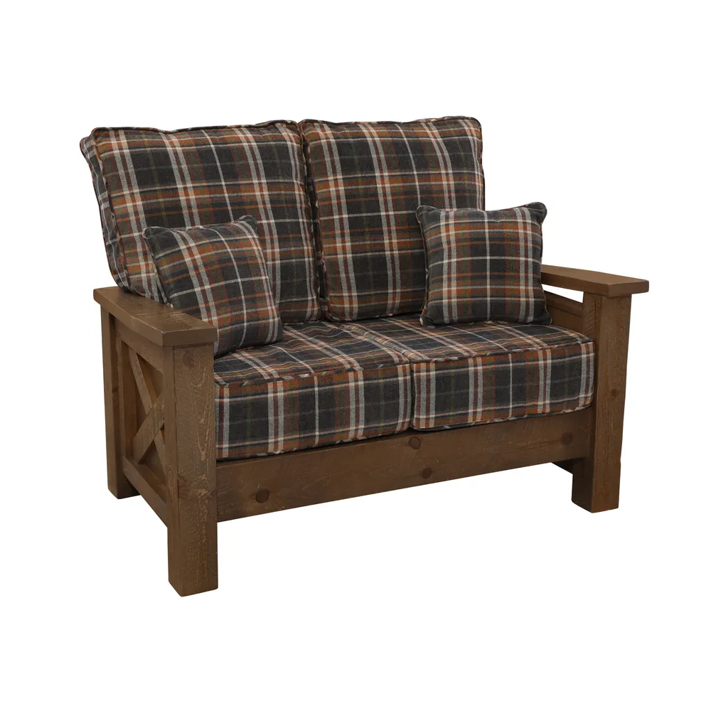 WoodShop Loveseat - Standard Leather - Backrest:  Leather TBD; Seat:  Leather TBD