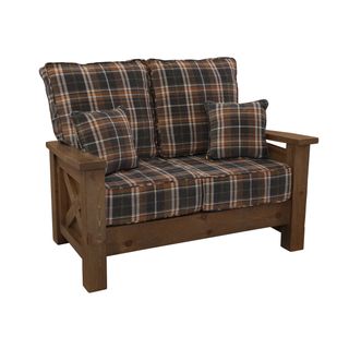 WoodShop Loveseat - Standard Leather - Backrest:  Leather TBD; Seat:  Leather TBD