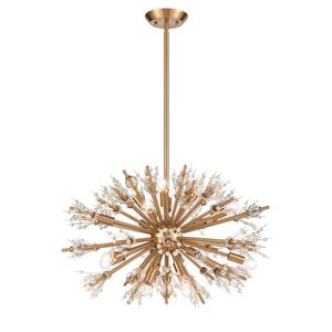 Starburst 26'' Wide 19-Light Chandelier - Satin Brass 1