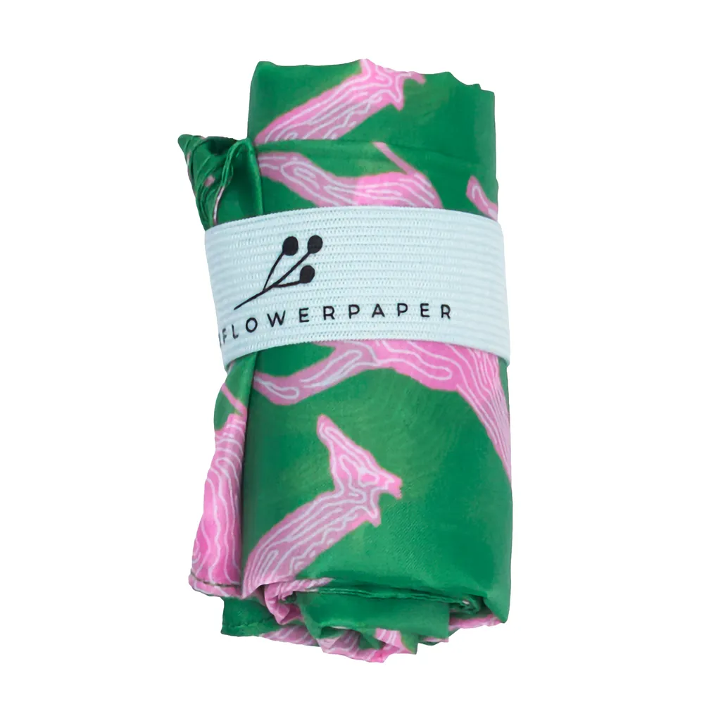 Giraffe Pink & Green blu Reusable Shopping Bag
