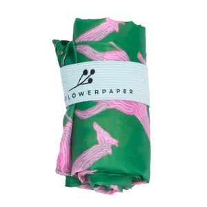 Giraffe Pink & Green blu Reusable Shopping Bag 4