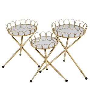 GRANLEYWAY SET OF 3 GOLD TABLE 32 (IN) 7