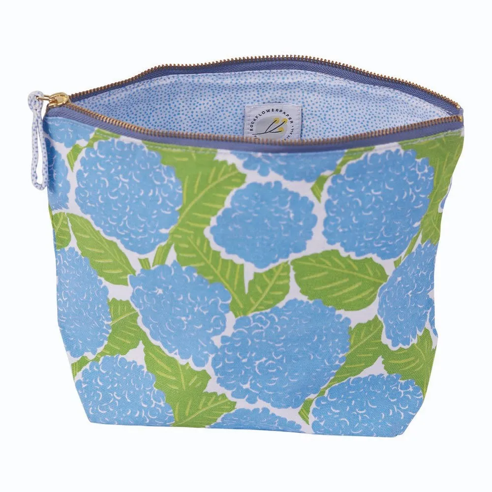 Blue Hydrangea Large Essential Canvas Pouch