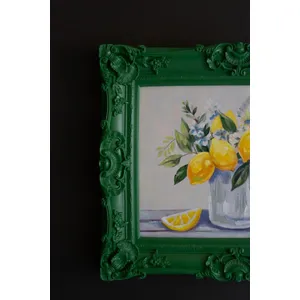 Dark Green Framed Lemon Painting 3