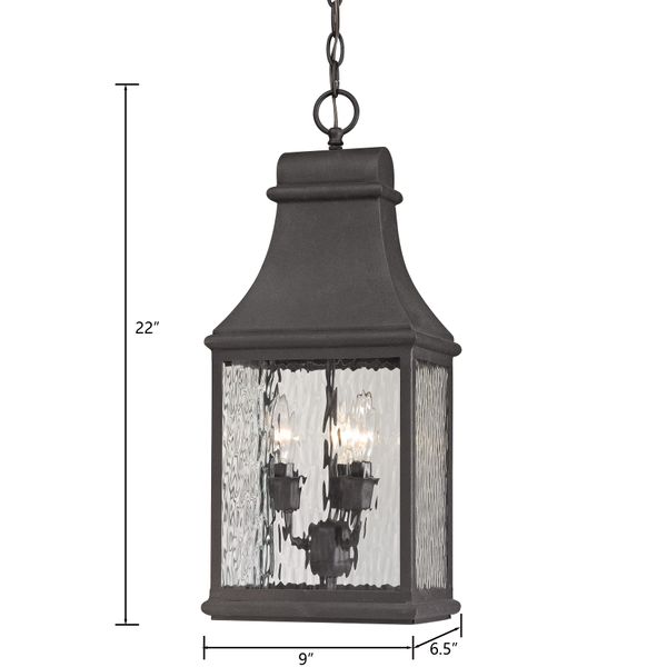 Forged Jefferson 9'' Wide 3-Light Outdoor Pendant - Charcoal