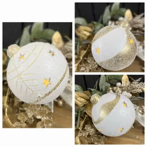 Snow Covered Swirl & Tree LED Resin Ornaments 4in 1