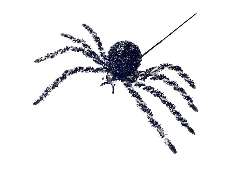 8IN ACRYLIC JEWEL SPIDER BLACK 1