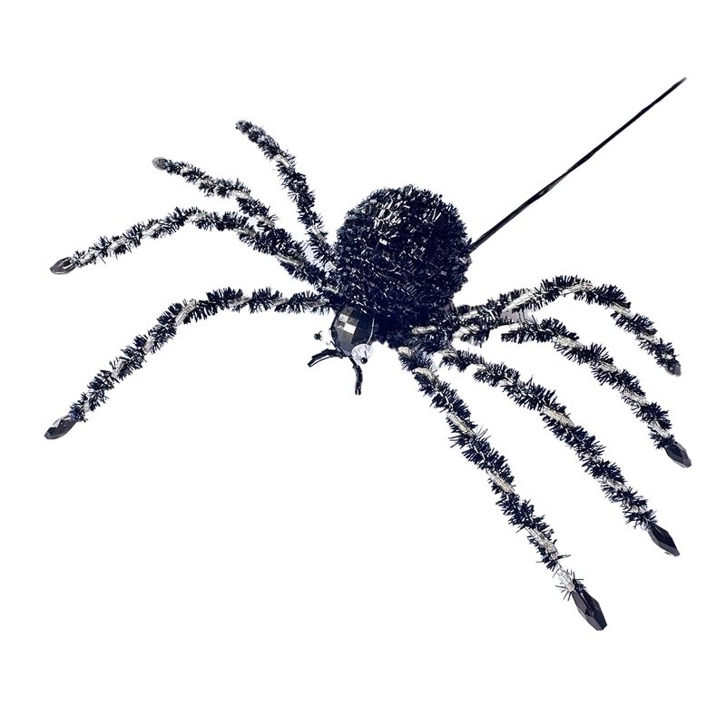 8IN ACRYLIC JEWEL SPIDER BLACK