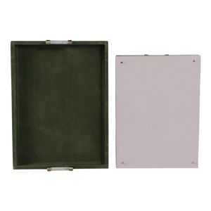 GLASTONGROVE SET OF 2 GREEN TRAY 3 (IN) 7