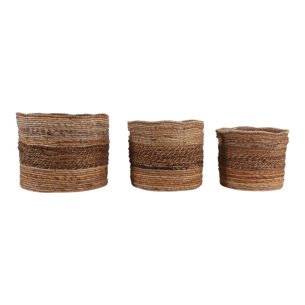 KIPWELL SET OF 3 BROWN BASKETS 13 (IN)
