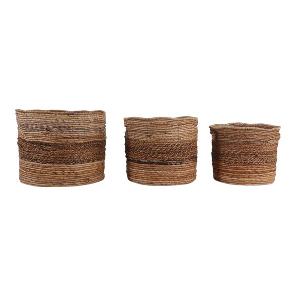 KIPWELL SET OF 3 BROWN BASKETS 13 (IN)