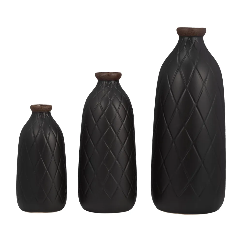 EMMONSFORD BLACK VASE 9 (IN)