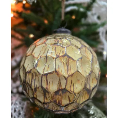 Large Amber Jewel Ornament 6.5x6x6in