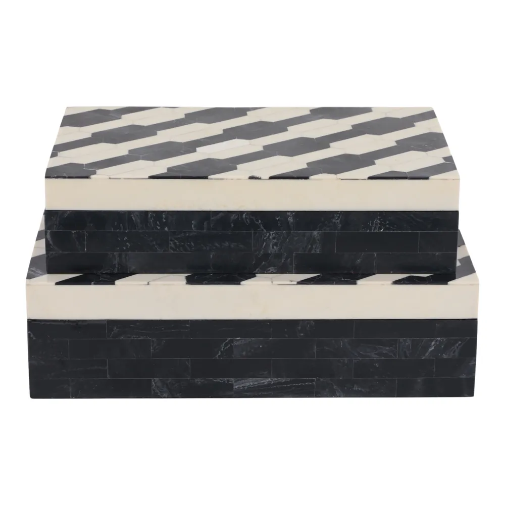 DORSETMILL SET OF 2 BLACK BOXES 3 (IN)