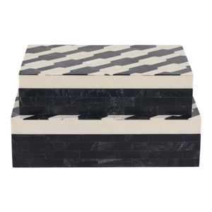DORSETMILL SET OF 2 BLACK BOXES 3 (IN) 5